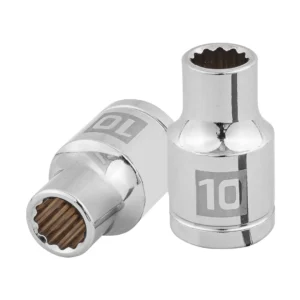 Dado milimétrico 1/2" estriado 10mm. "TRUPER" D-1210-EM