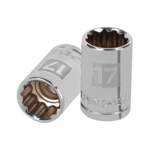 Dado milimétrico 1/2" estriado 17mm."TRUPER" D-1217-EM