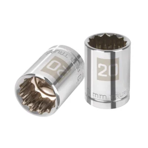 Dado milimétrico 1/2" estriado 20mm."TRUPER" D-1220-EM