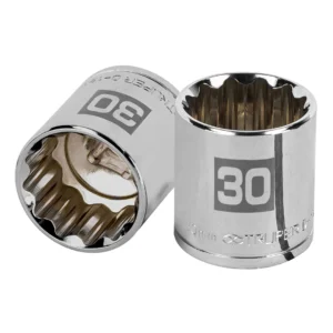 Dado milimétrico 1/2" estriado 30mm. "TRUPER" D-1230-EM