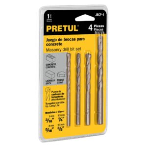 Jgo.4 mechas p/mamposter(5,6,8x100mm;10x125mm)"PRETUL"JBCP-4