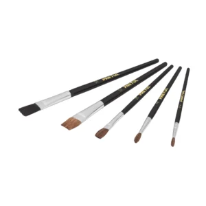 Jgo.5 pinceles artesania(3:redondos,2:planos)"PRETUL"JPIN-5P