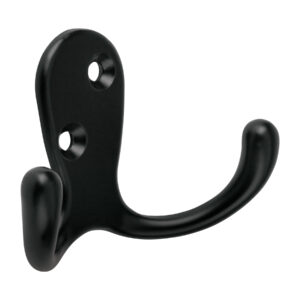 Gancho percha doble Zamác Negro,Horiz"HERMEX"PEPU-26 - Image 1
