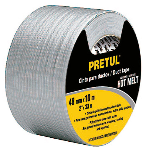 Cinta gris "DUCK TAPE"(resiste 60°C)48mmx30mt"PRETUL"CDU-30P