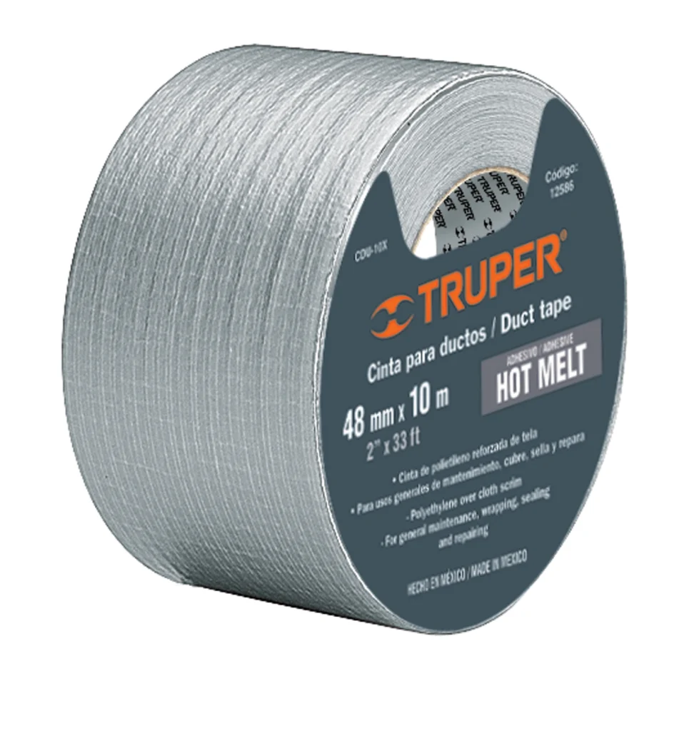 Cinta gris "DUCK TAPE"(resiste60°C)48mmx30mt"TRUPER"CDU-30X