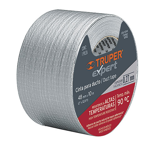 Cinta gris "DUCK TAPE"(resiste90°C)48mmx50mt"TRUPER"CDU-50XX