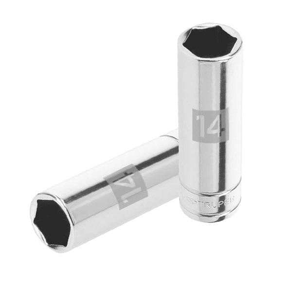 Dado largo 6 puntas 3/8" - 14mm"TRUPER"D-3814-HM-L