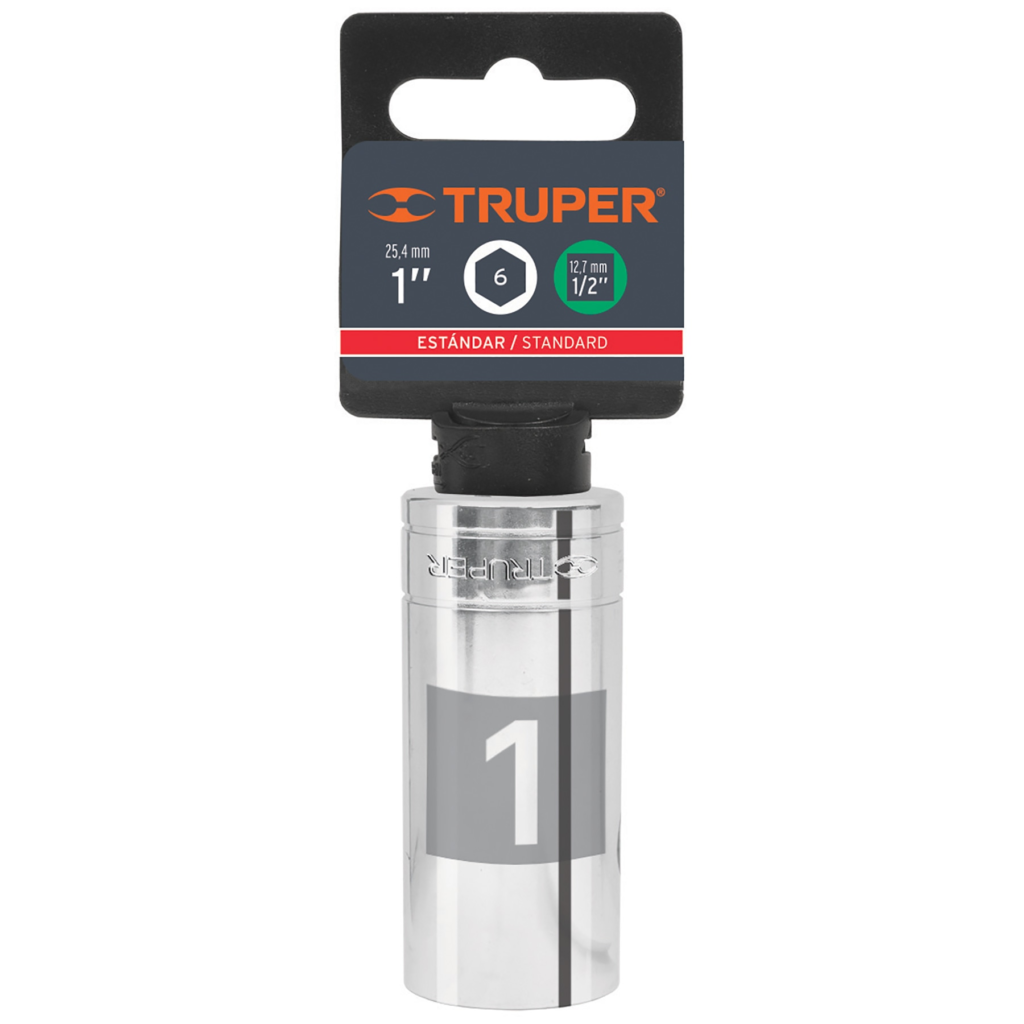 Dado largo 1/2" 6 puntas 1" "TRUPER" D-1232-HL