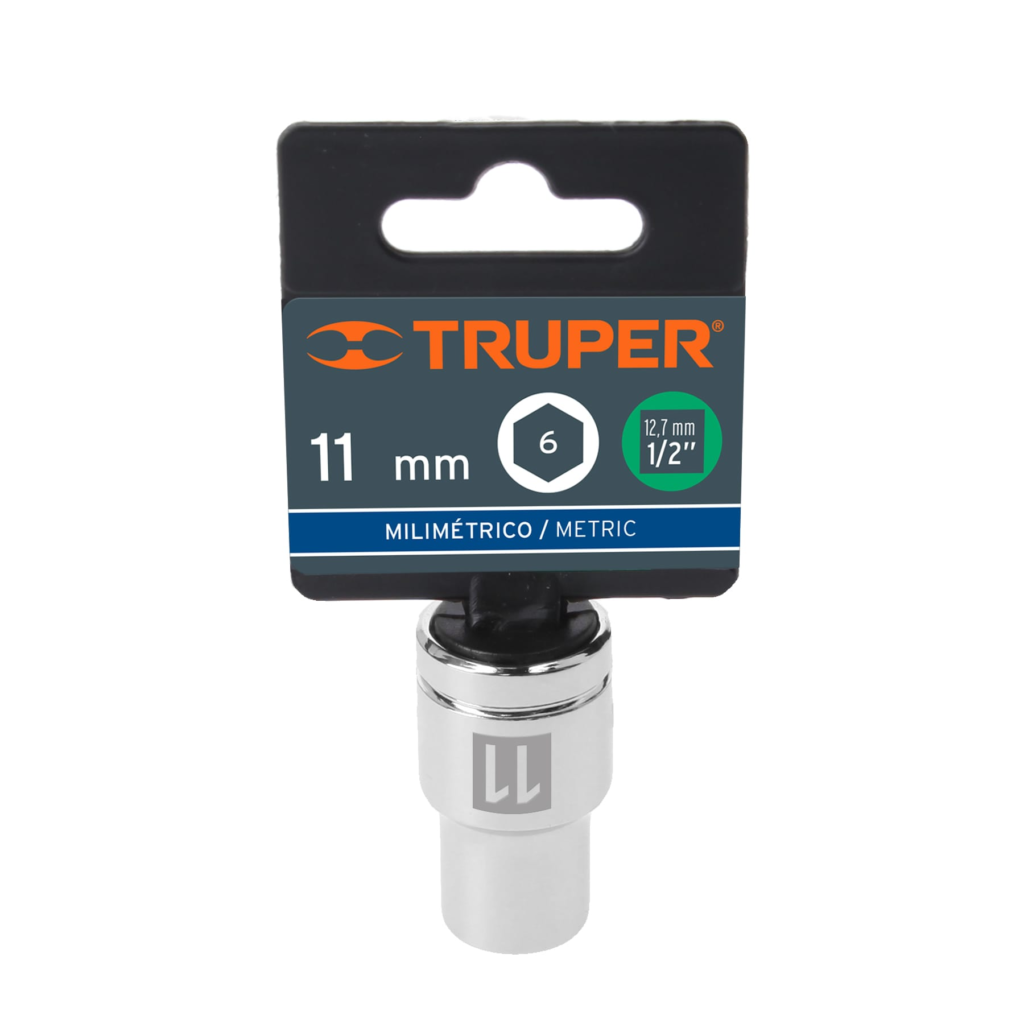 Dado milimétrico ½" 6 puntas de 11mm. "TRUPER" D-1211-M