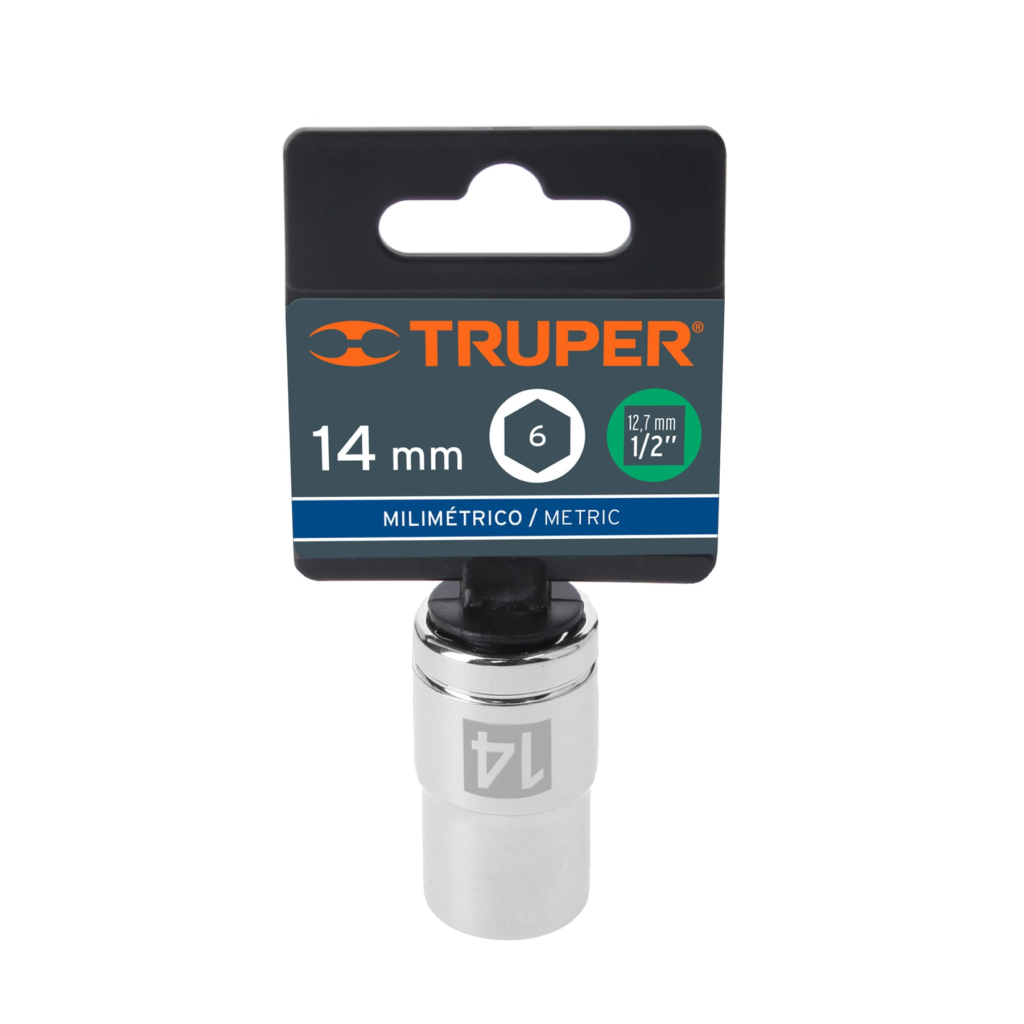 Dado milimétrico ½" 6 puntas de 14mm. "TRUPER" D-1214-M