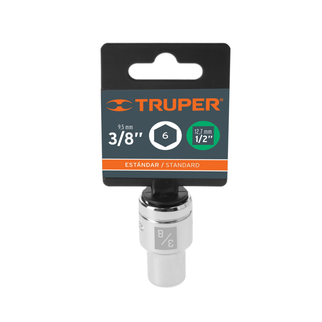 Dado ½" 6 puntas de 3/8". "TRUPER" D-1212-H