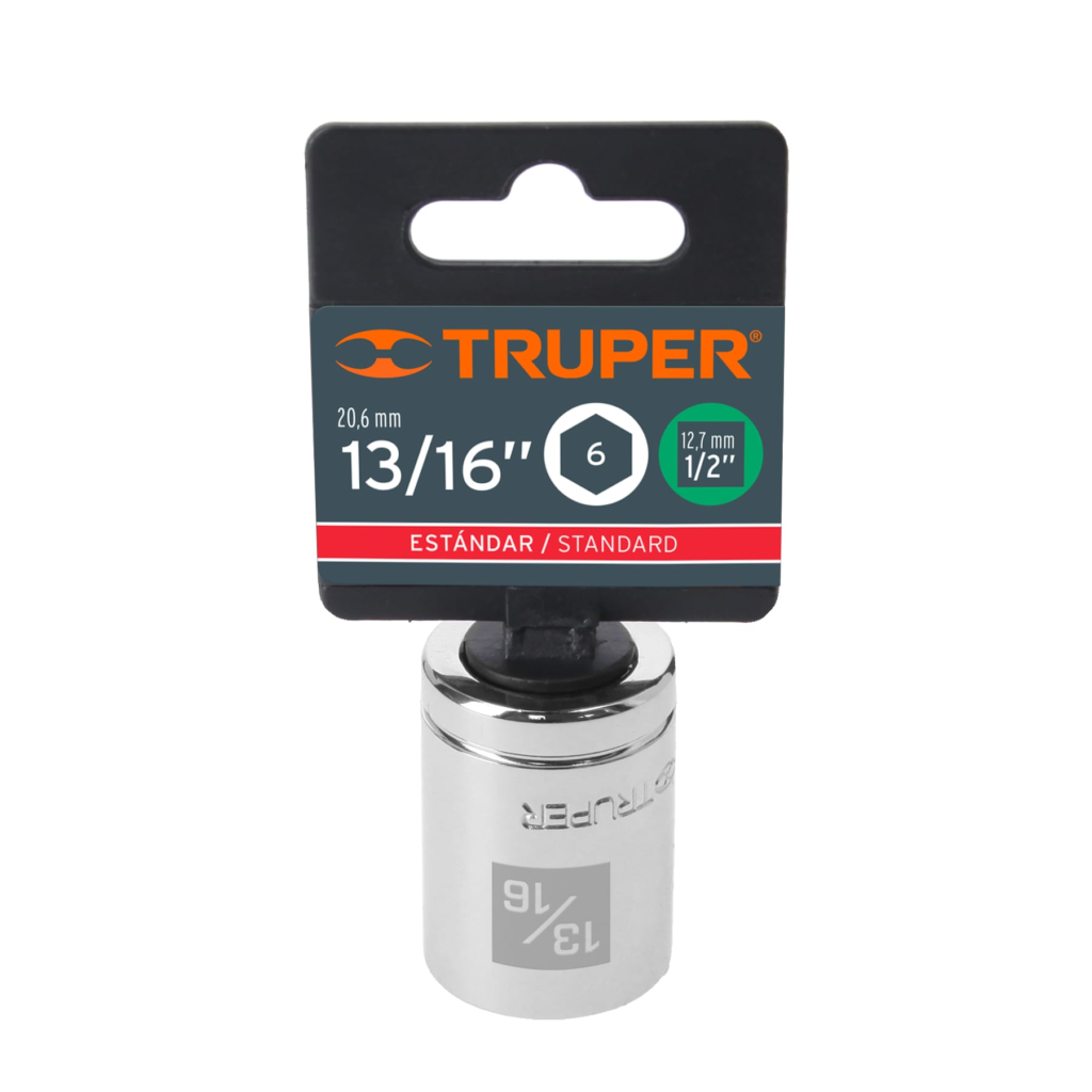 Dado ½" 6 puntas de 13/16" "TRUPER" D-1226-H