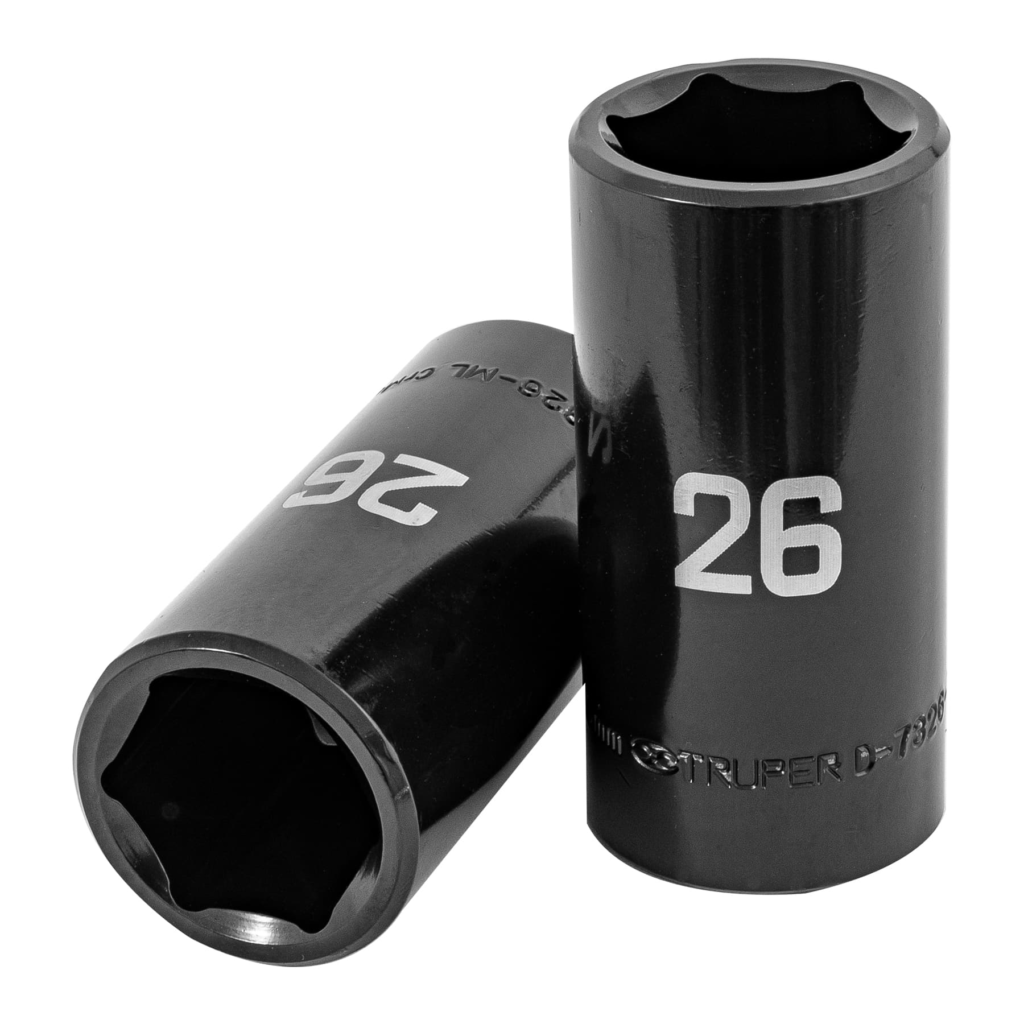 Dados de impacto largo,encastre ½"de 26mm "TRUPER"D-7326-ML