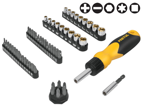 Set 61 piezas (destorn/puntas/dados)         "PRETUL"AUTO-61