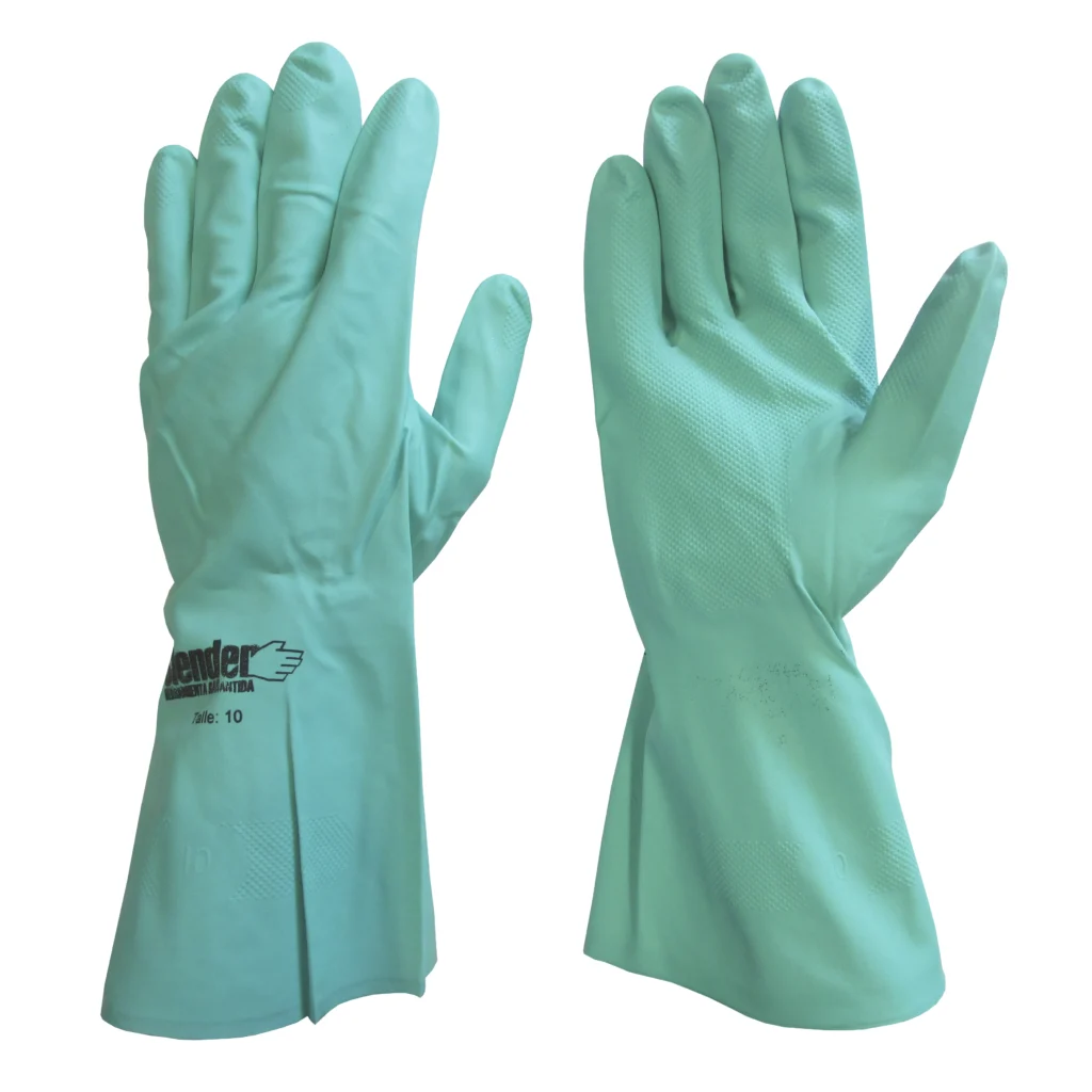 Guantes nitrilo verde   L:33cm,Talle:9 (paq:12un)  "SLENDER"