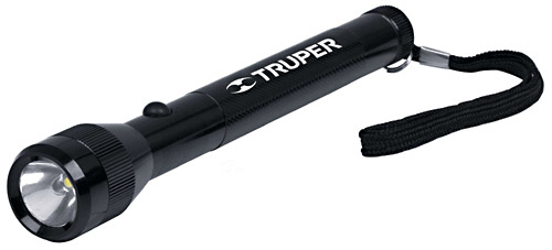 Lint.alum-negro.1Led(235lúm)110mt,2AA incl"TRUPER"LINA2AAN
