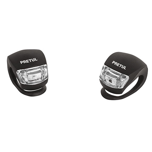 Linternas silicona p/bicicleta(del y tras)Px2"PRETUL"LIBI-2P