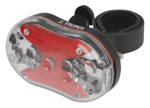 Linterna trasera.p/bicicleta,9 Led p/2pilAA "TRUPER" LIBI-9T