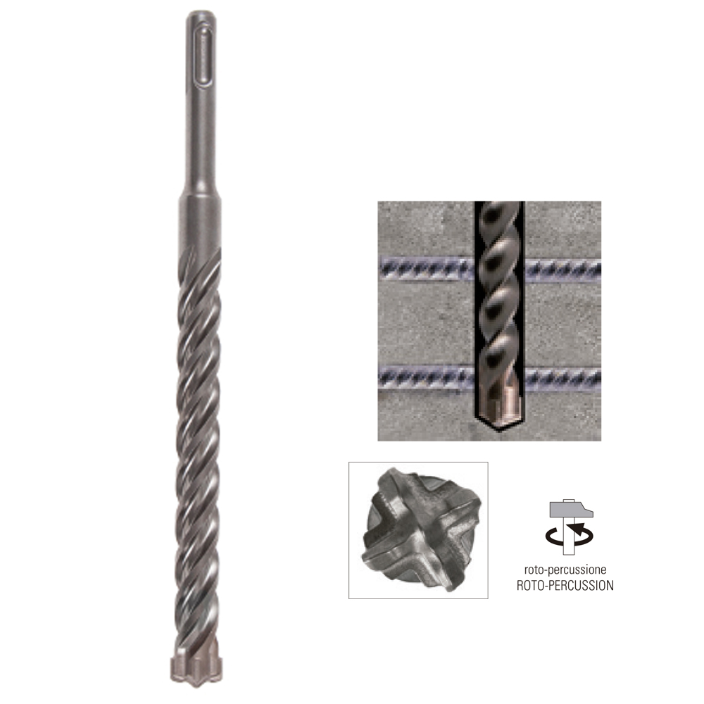 Mecha SDS Plus 10x1000mmTIGER 2.0(monobloc)Cemto/Hierr"ECEF"