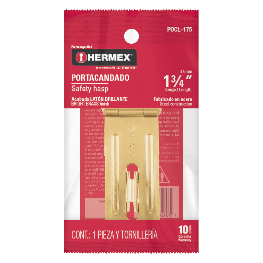 Portacandado acero bronceado 1 3/4"(Bl.) "HERMEX" POCL-175