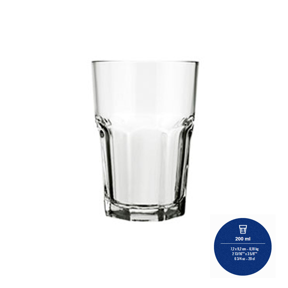 Vaso agua 200ml BRISTOL (vta.mult.24un) "NADIR" x un