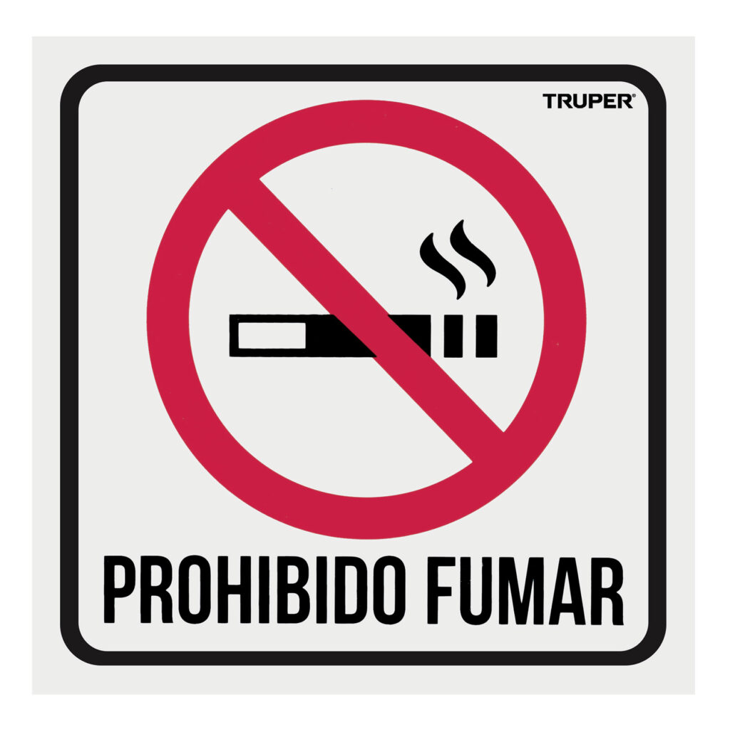Letrero No Fumar 19x19xm "TRUPER" LIN-02