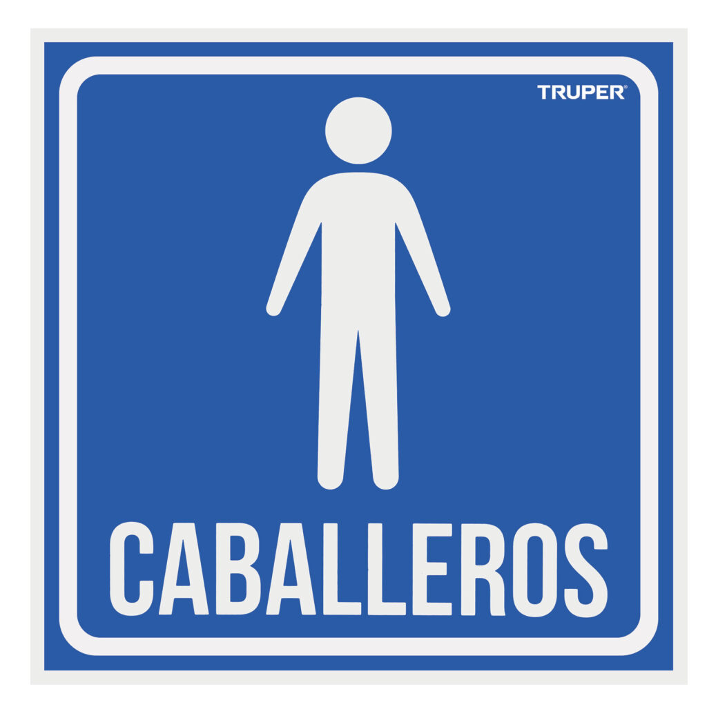 Letrero Sanitario Caballeros 19x19cm "TRUPER" LIN-09
