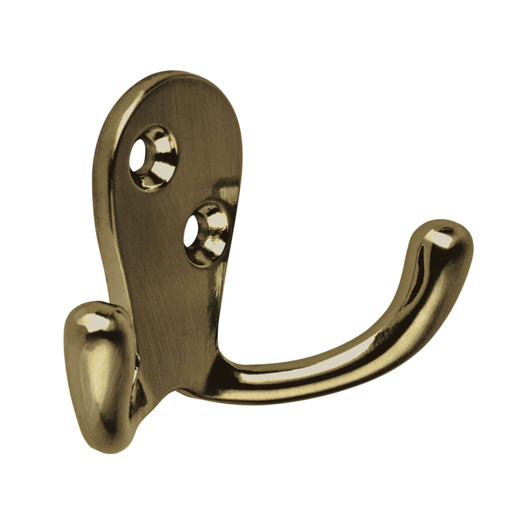 Gancho percha doble Zamác Bronce Antig.,horiz"HERMEX"PEPU-22