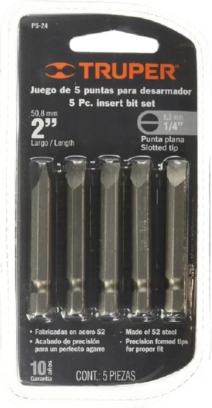 Puntas Destor.cuadradas. 50mm"TRUPER"PC-24 x bl de 4 pzas