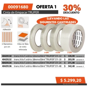 Oferta mensual N°1 Mayo 2025 (Cinta de empacar TRUPER)