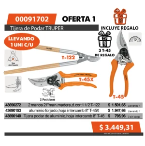 Oferta mensual N°1 Junio 2025 (Tijera de podar TRUPER)