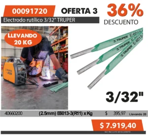 Oferta mensual N°3 Julio 2025(Electrdo rutíl.3/32 TRUPER)