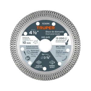 Disco diam.turbo ultra fino cte.porcel.4 1/2?"TRUPER"DID-645