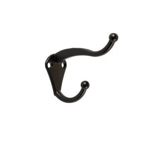 Gancho percha doble Zamác Negro, vertical "HERMEX"PEPU-36
