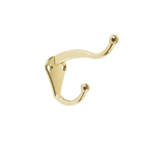 Gancho percha doble Zamác Dorado, vertical "HERMEX"PEPU-31