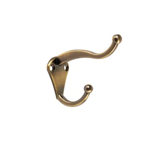 Gancho percha doble Zamác Bronce Antig.vertic"HERMEX"PEPU-32