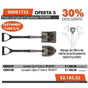 Oferta mensual N°5 Agosto 2025(Palas camping/cajuel.TRUPER)