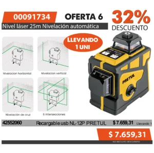 Oferta mensual N°6 Agosto 2025(Nivel láser 25mt PRETUL)