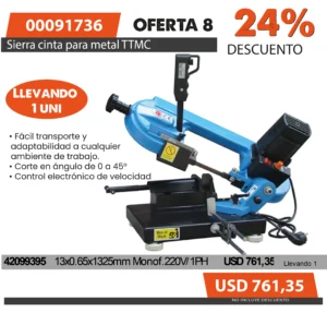 Oferta mensual N°8 Agosto 2025(Si.cinta p/metal BS-85 TTMC)
