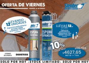Oferta del día 16 de Enero 2026(Espuma poliu.SLENDER)